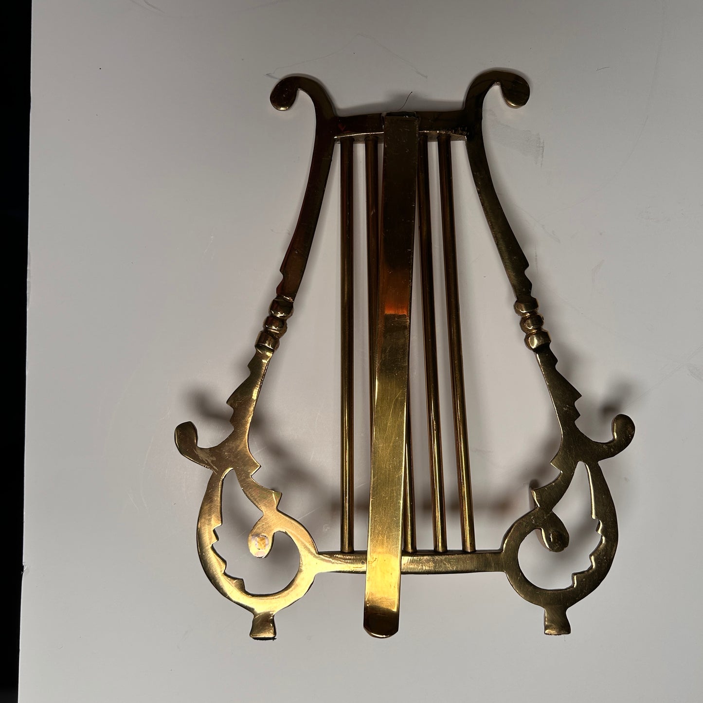 Brass Lyre Harp Book Stand