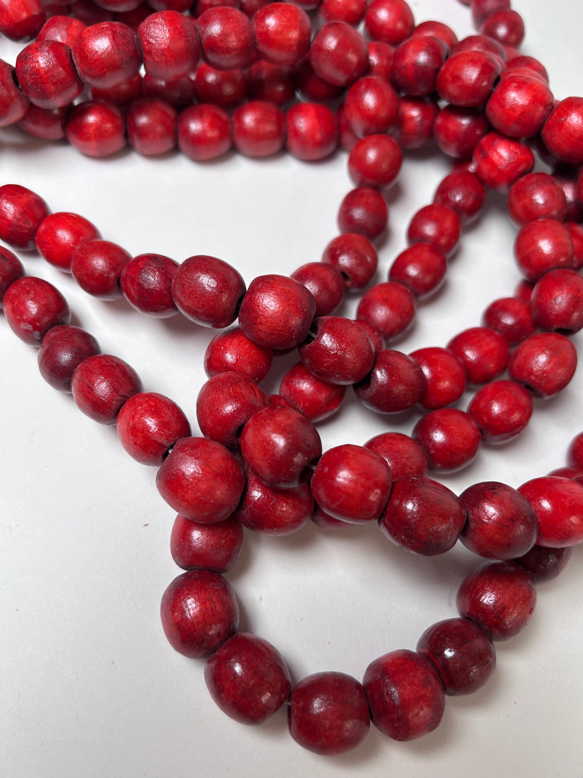 Red Wood Bead Garland