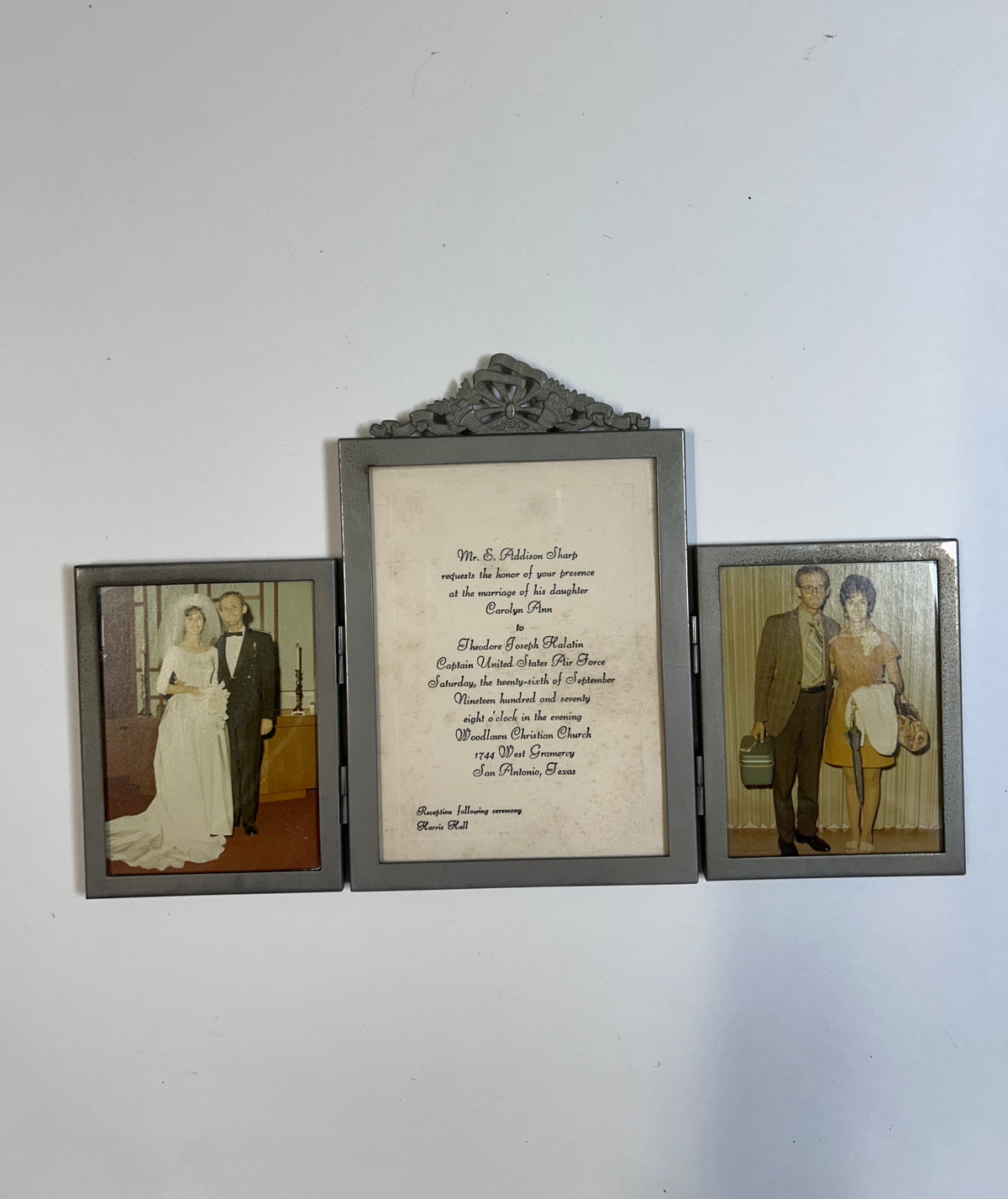 Precious Vintage Raimond Silverplate Frame with Wedding Announcement