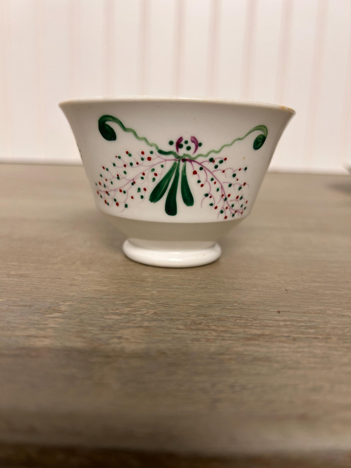 1800s Soft Paste Sprigware England Cups Plate and Saucers