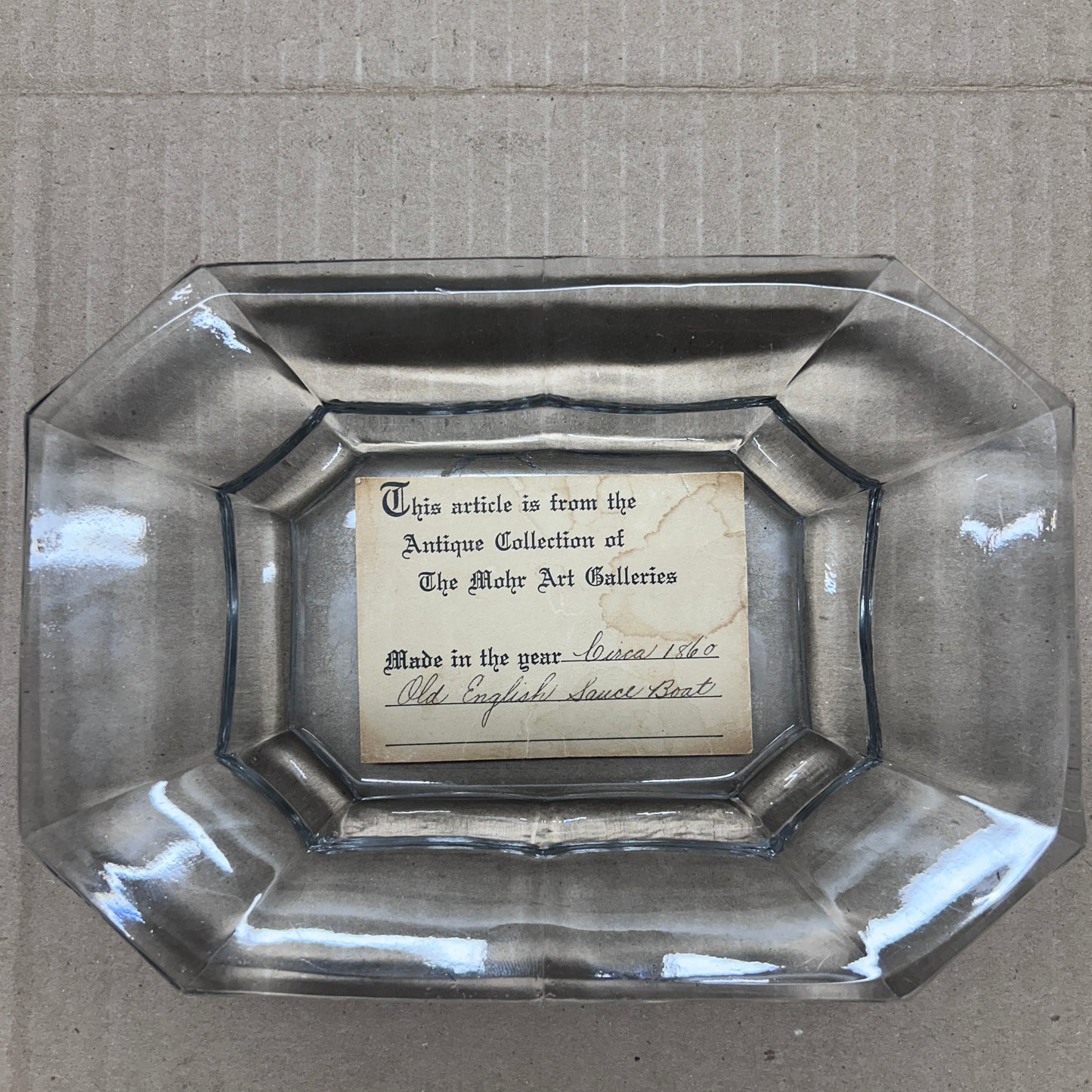 19th Century Flint Glass Sauce Boat