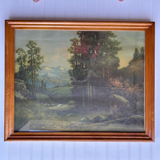 Vintage Framed Landscape Print