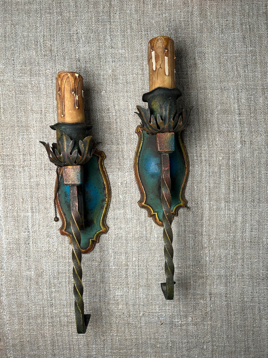 Iron Sconces 1915-1920 European Style