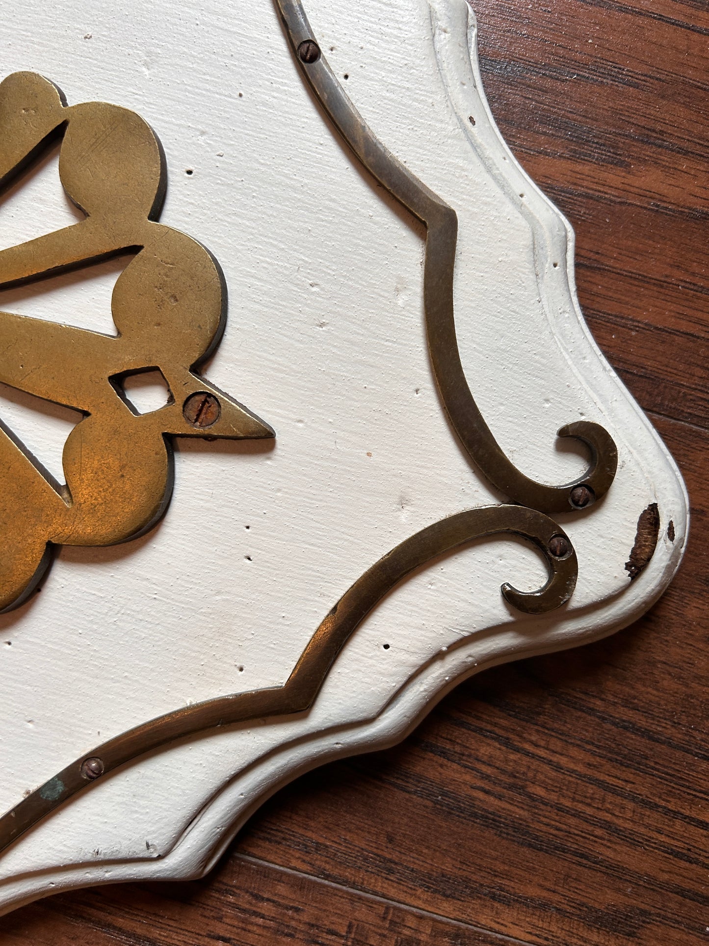White Wood Brass 2 Candle Wall Sconce