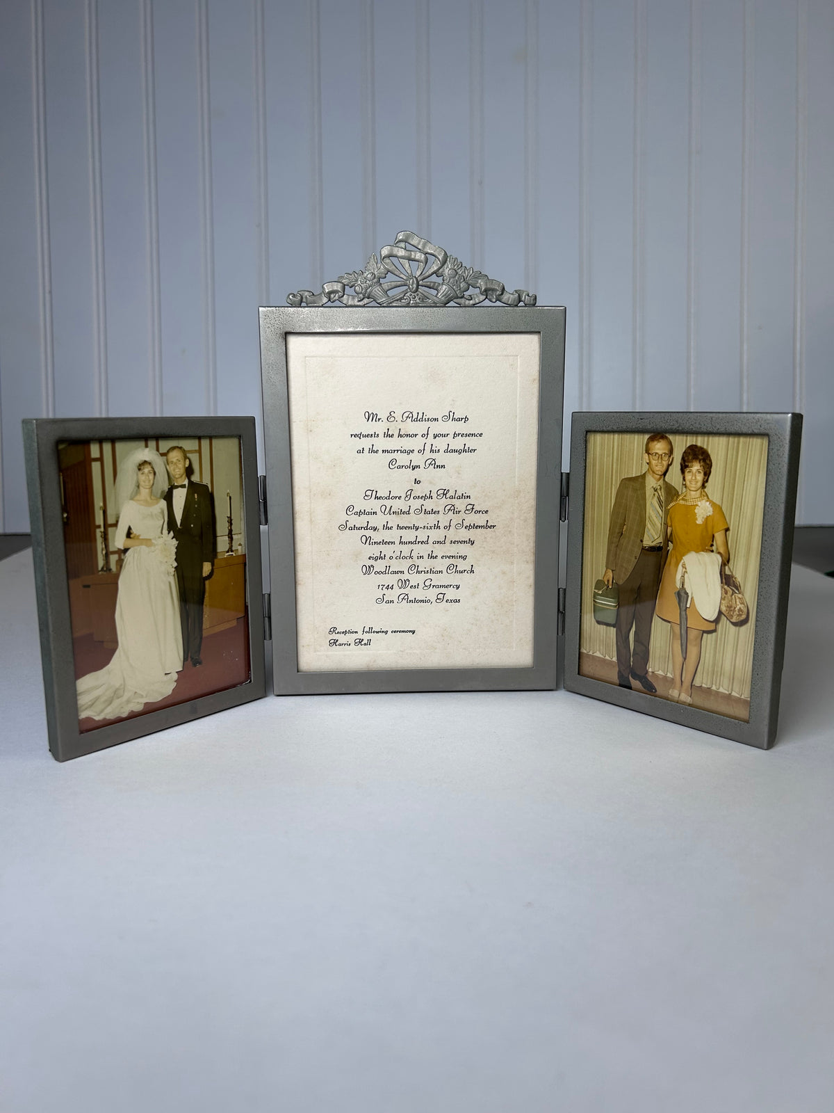 Precious Vintage Raimond Silverplate Frame with Wedding Announcement
