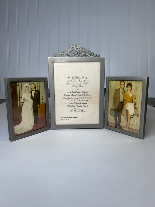 Precious Vintage Raimond Silverplate Frame with Wedding Announcement