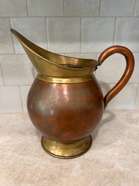 Copper and Brass English Wine Pitcher