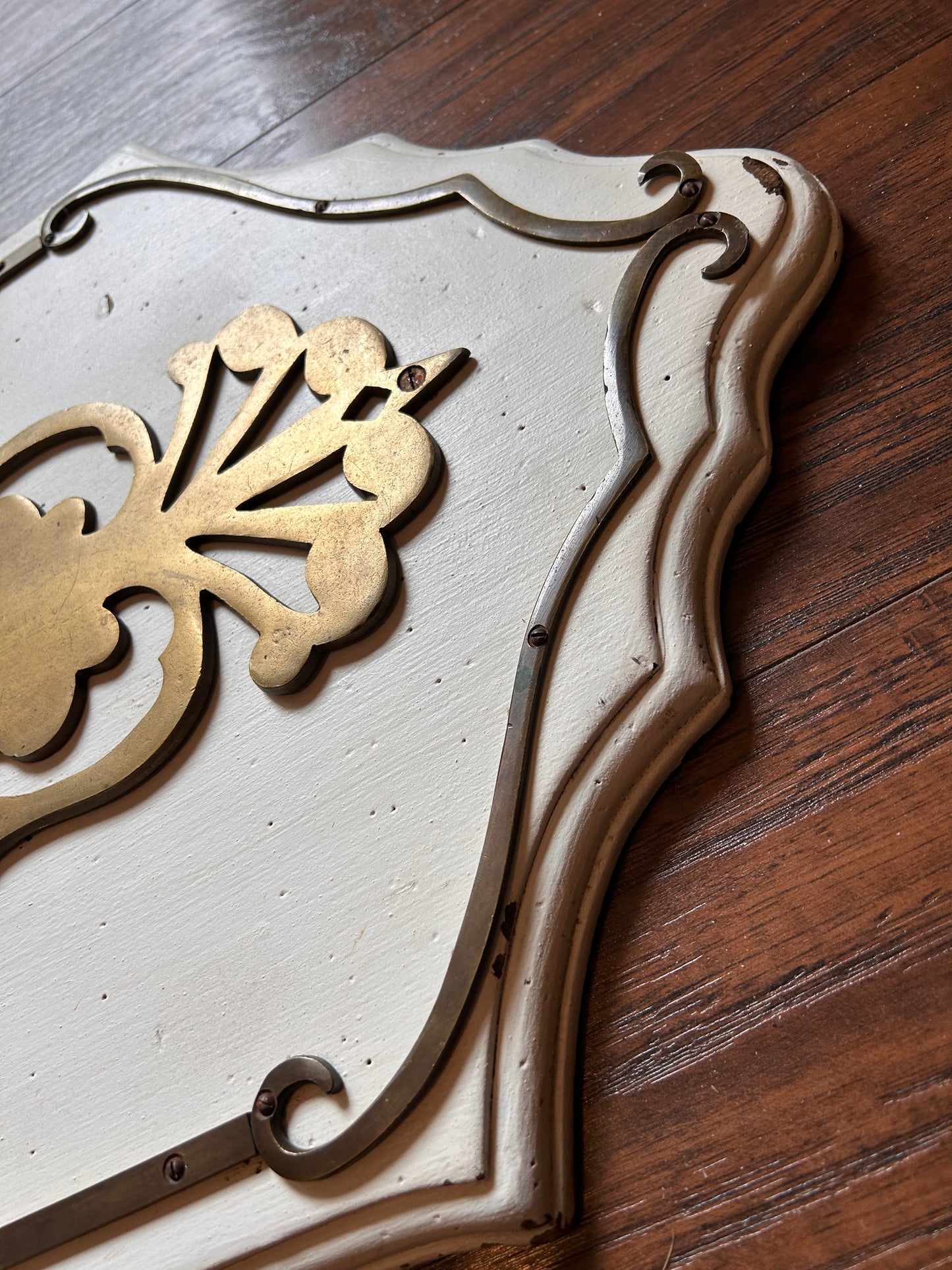 White Wood Brass 2 Candle Wall Sconce