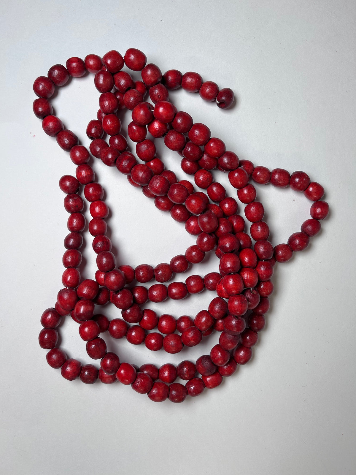 Red Wood Bead Garland