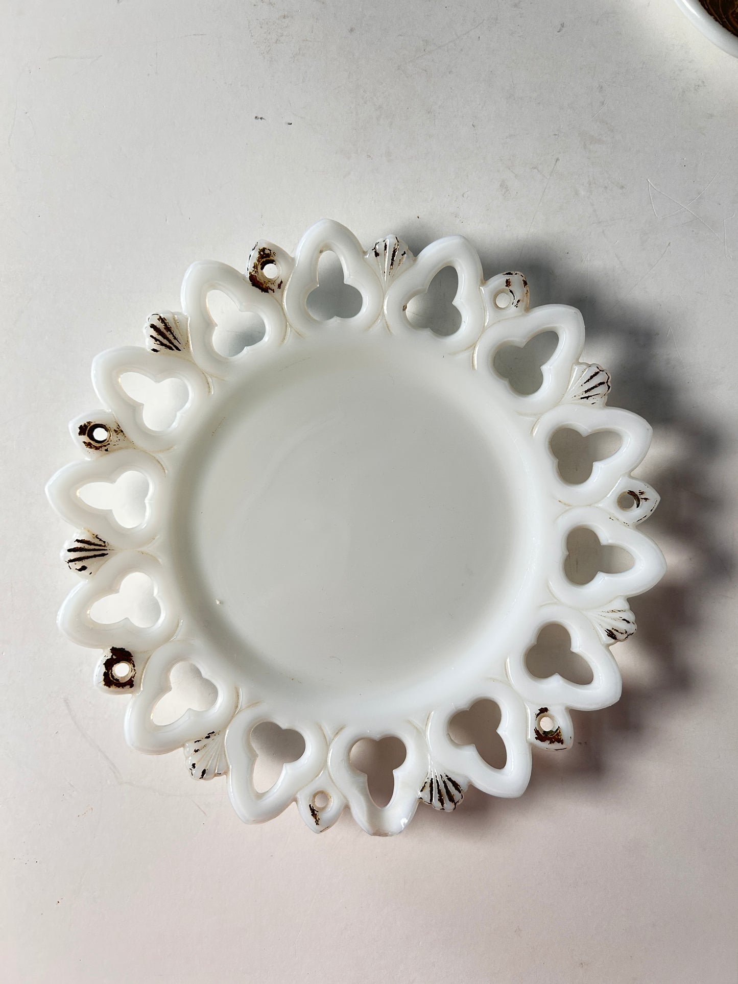 Set of 3 Milk Glass Trays Dishes
