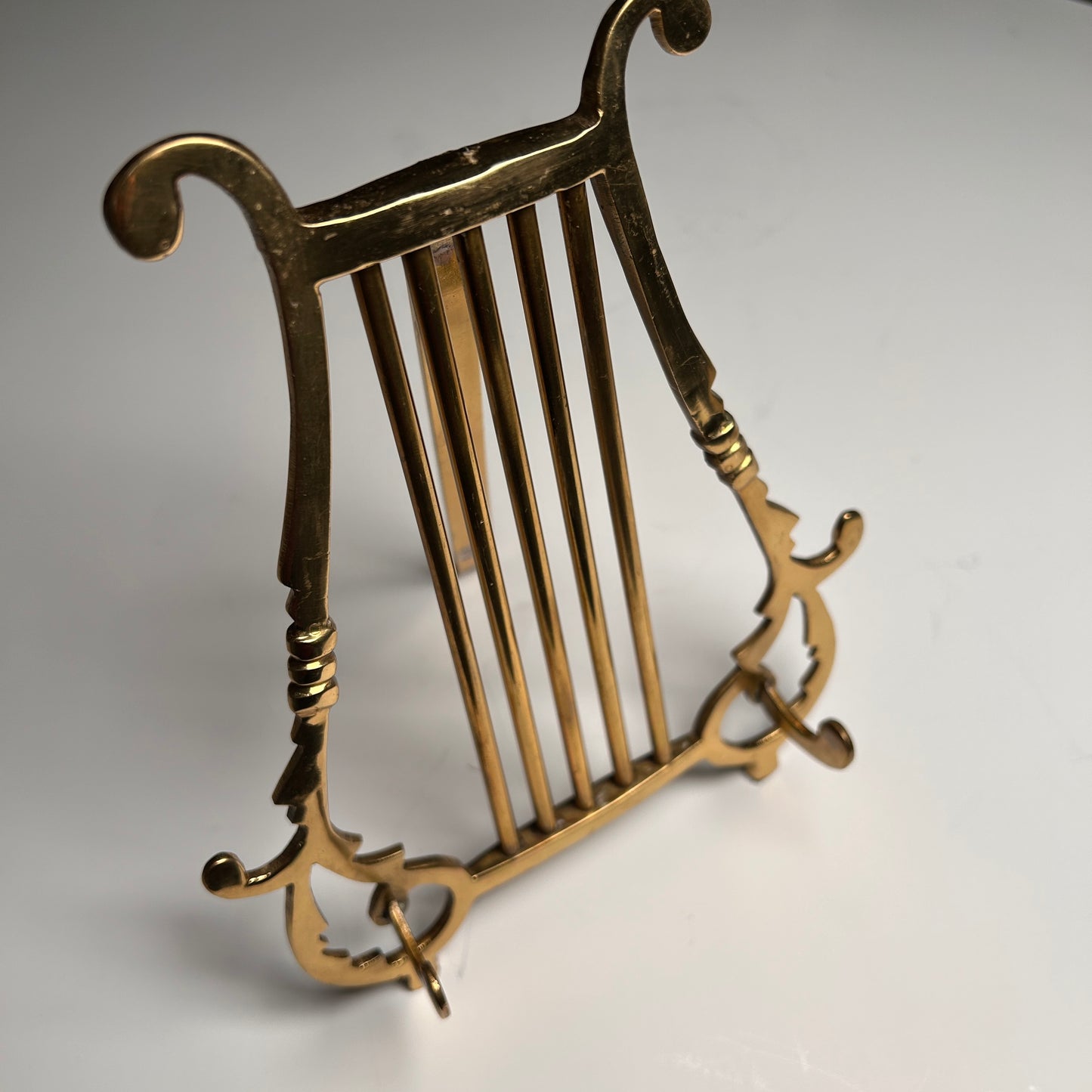 Brass Lyre Harp Book Stand