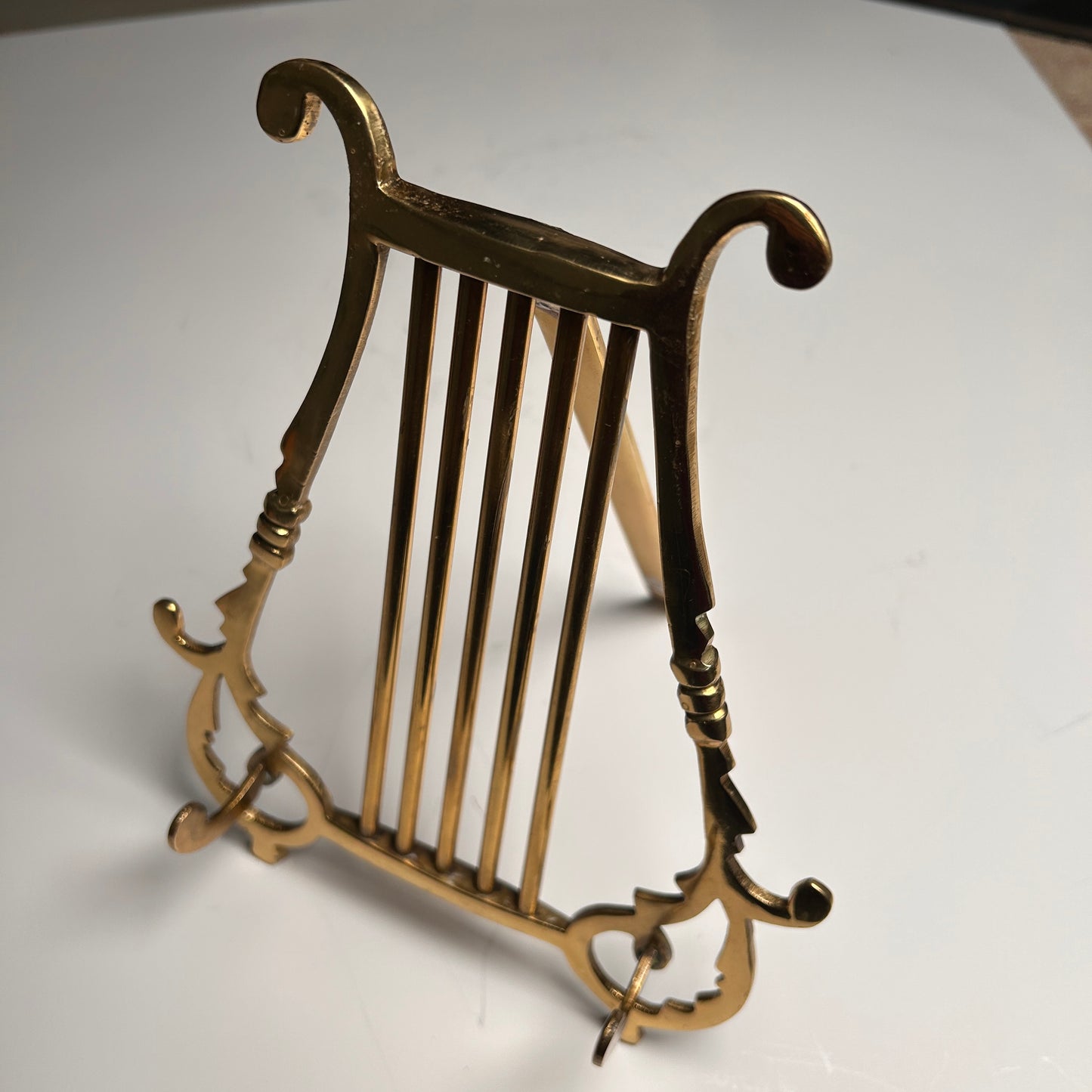Brass Lyre Harp Book Stand
