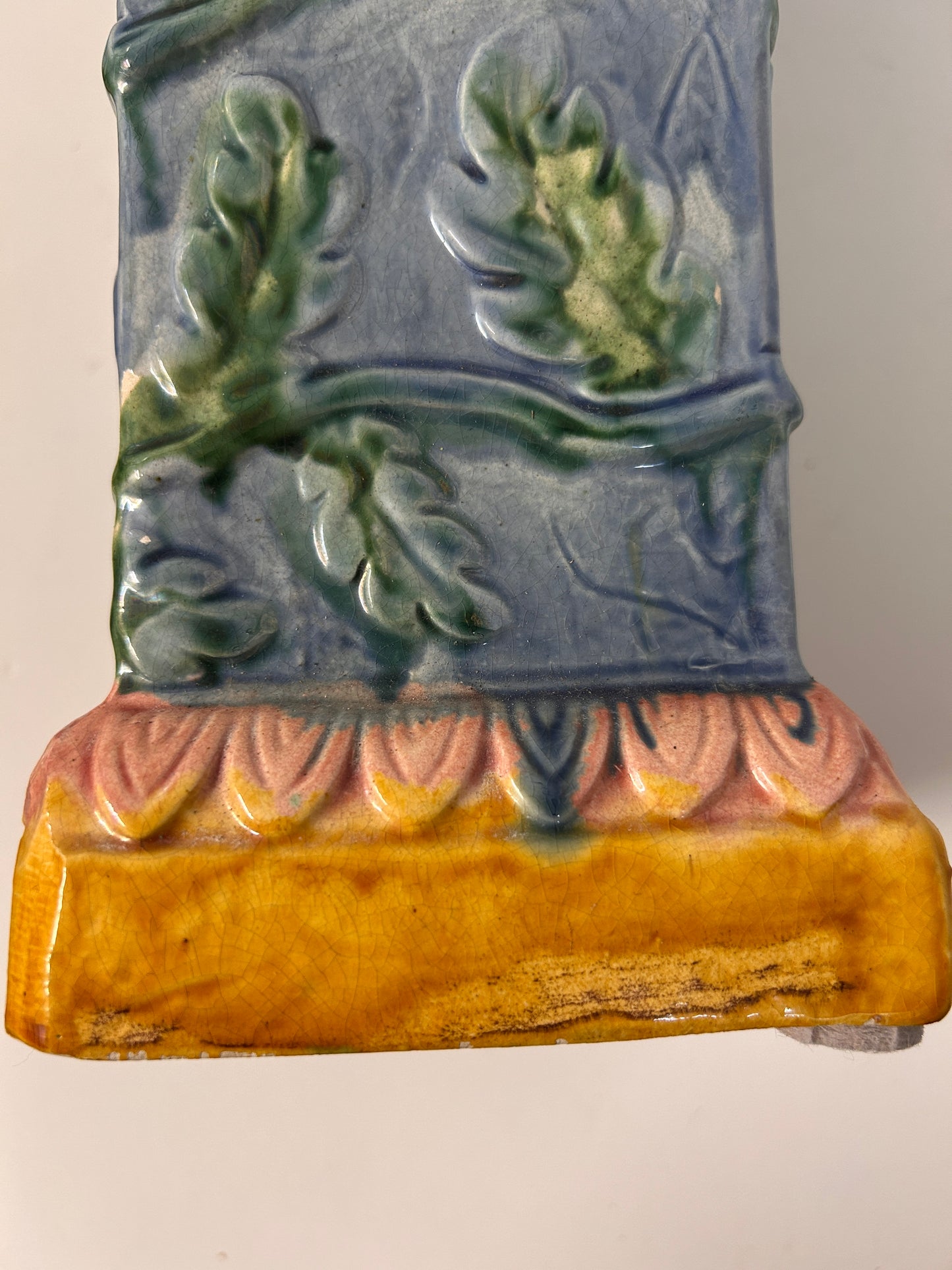 Majolica Pottery Pedestal Orb