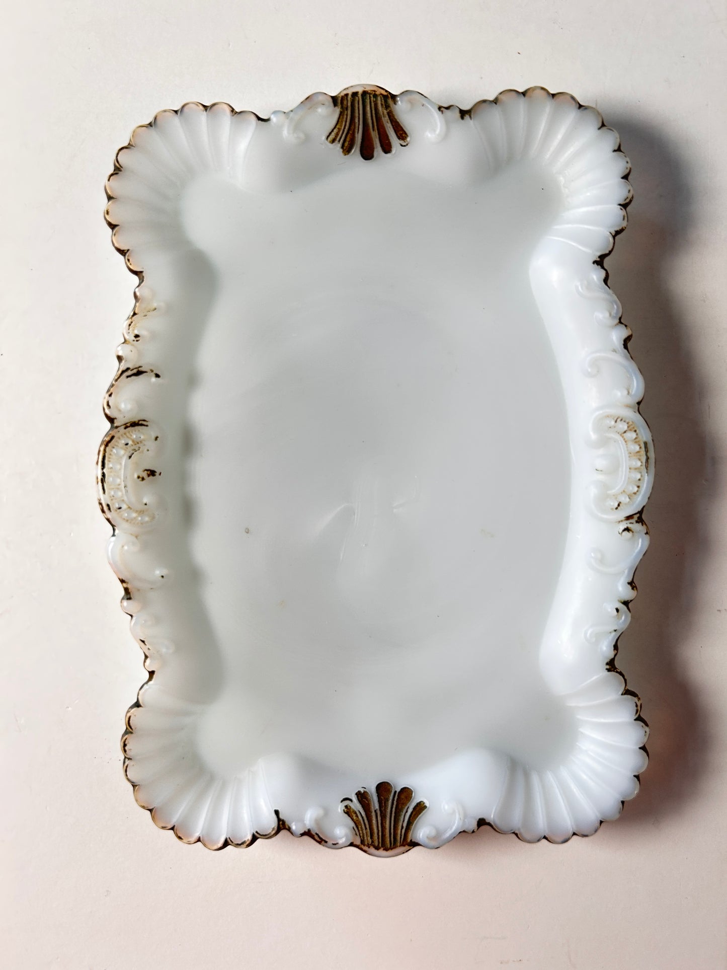 Set of 3 Milk Glass Trays Dishes