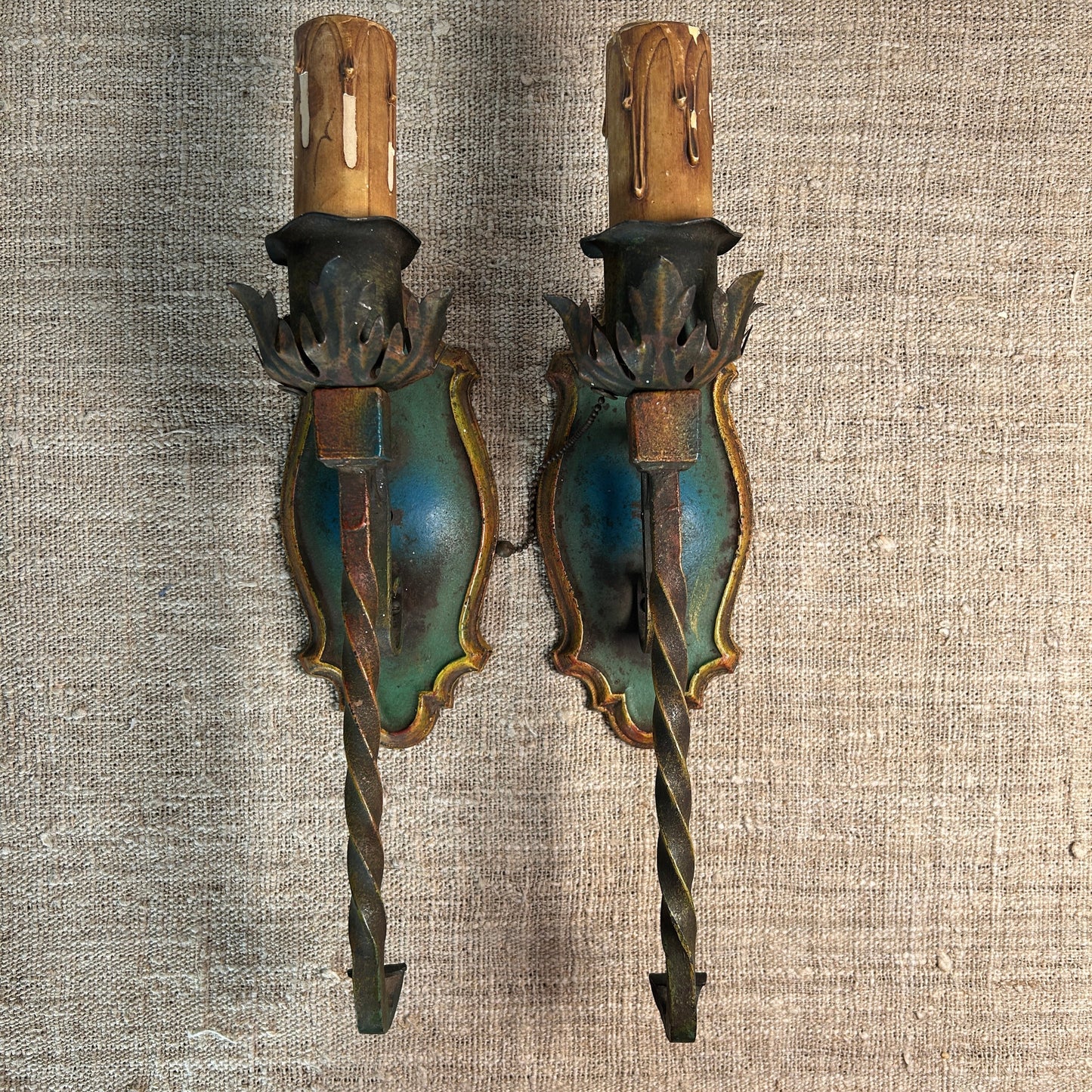 Iron Sconces 1915-1920 European Style