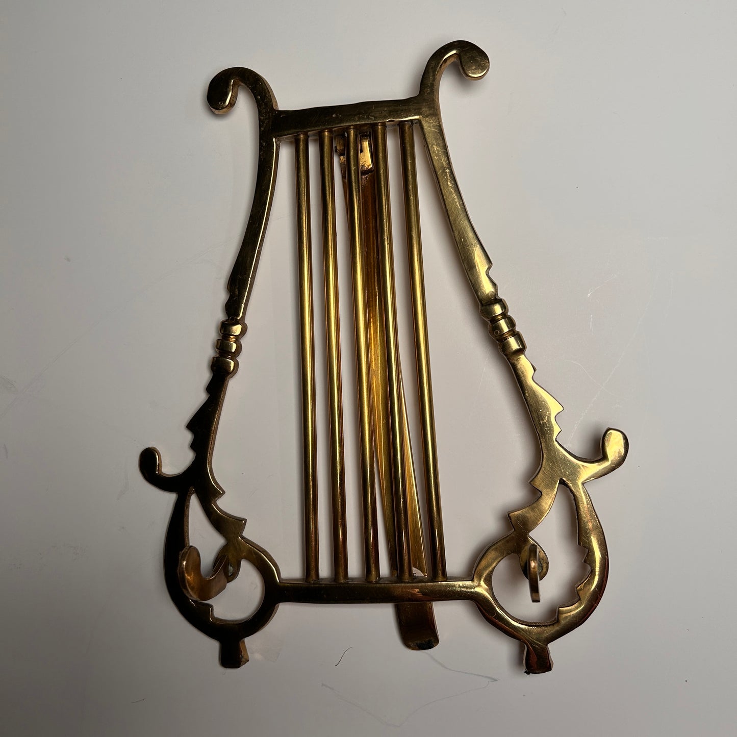 Brass Lyre Harp Book Stand