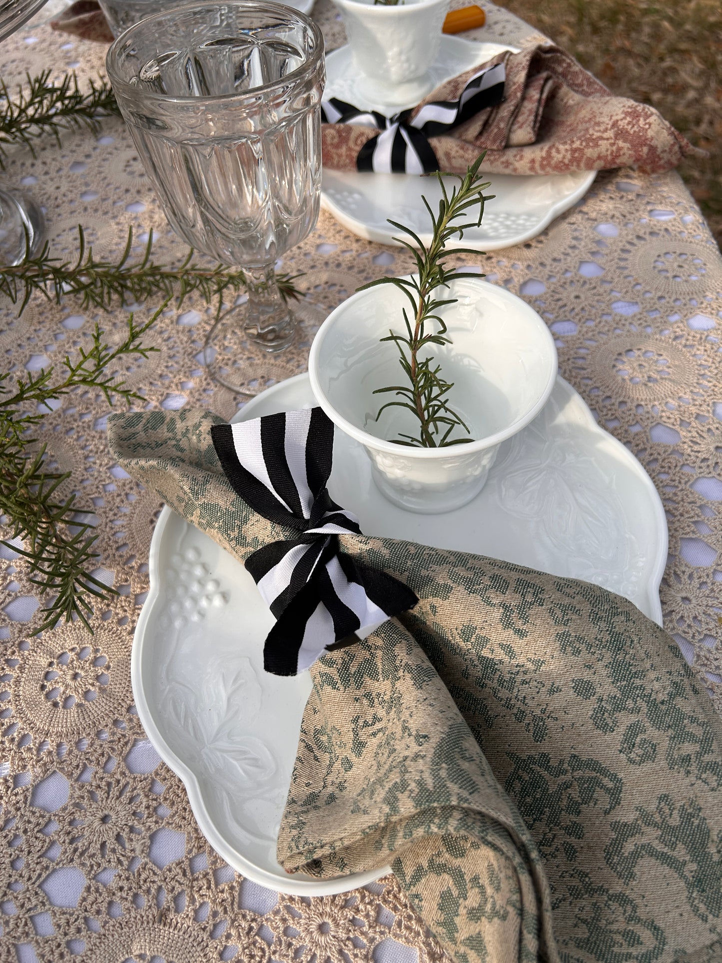 Beautiful Milk Glass Luncheon Set