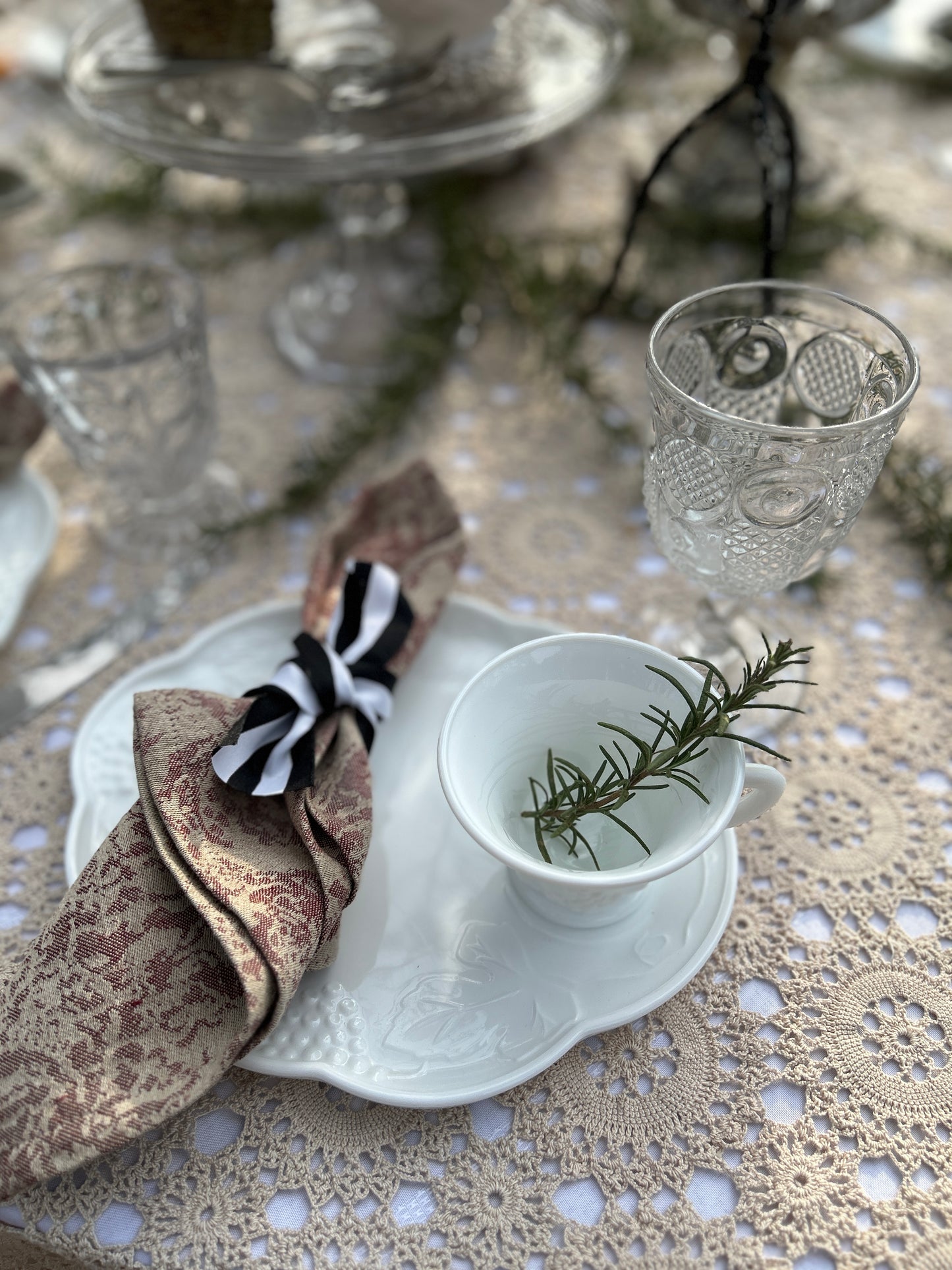 Beautiful Milk Glass Luncheon Set