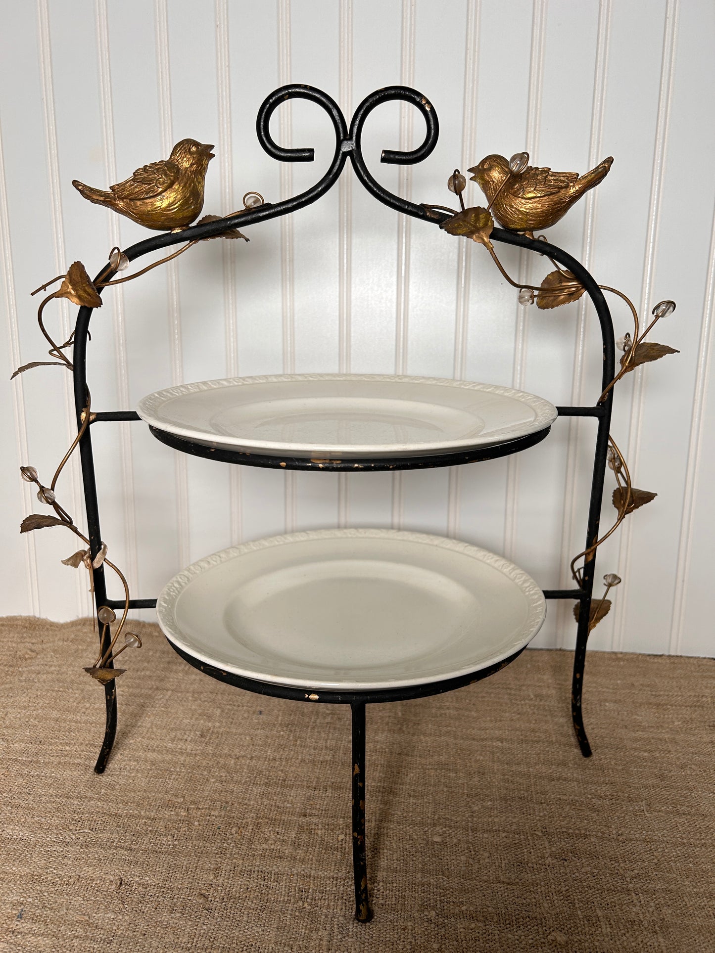 Two-tier Bird Dessert Stand