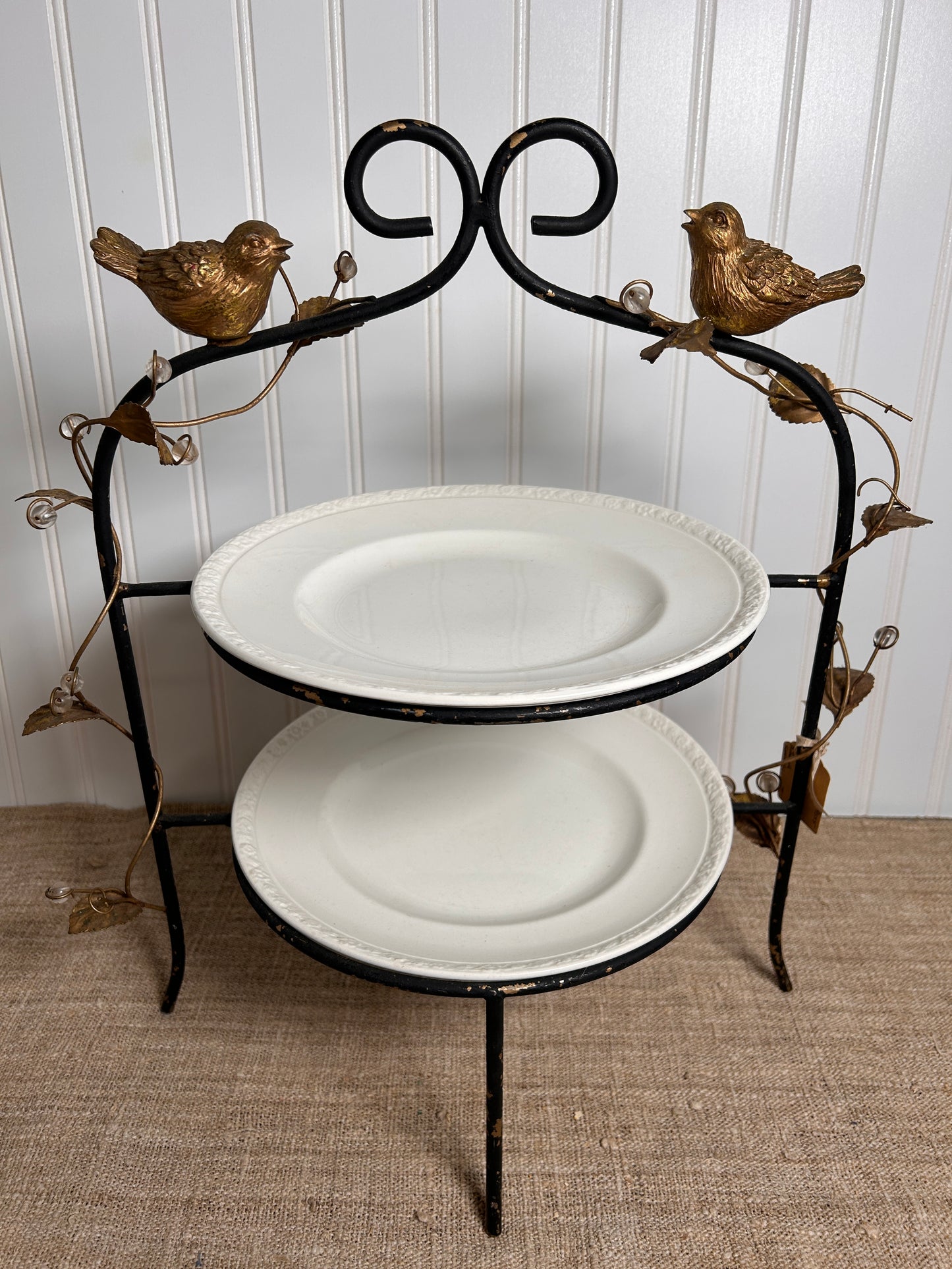 Two-tier Bird Dessert Stand