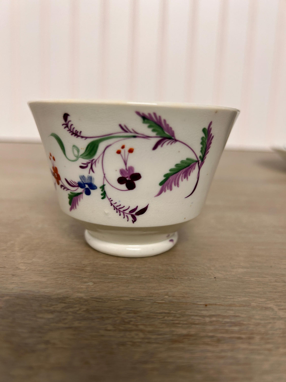 1800s Soft Paste Sprigware England Cups Plate and Saucers