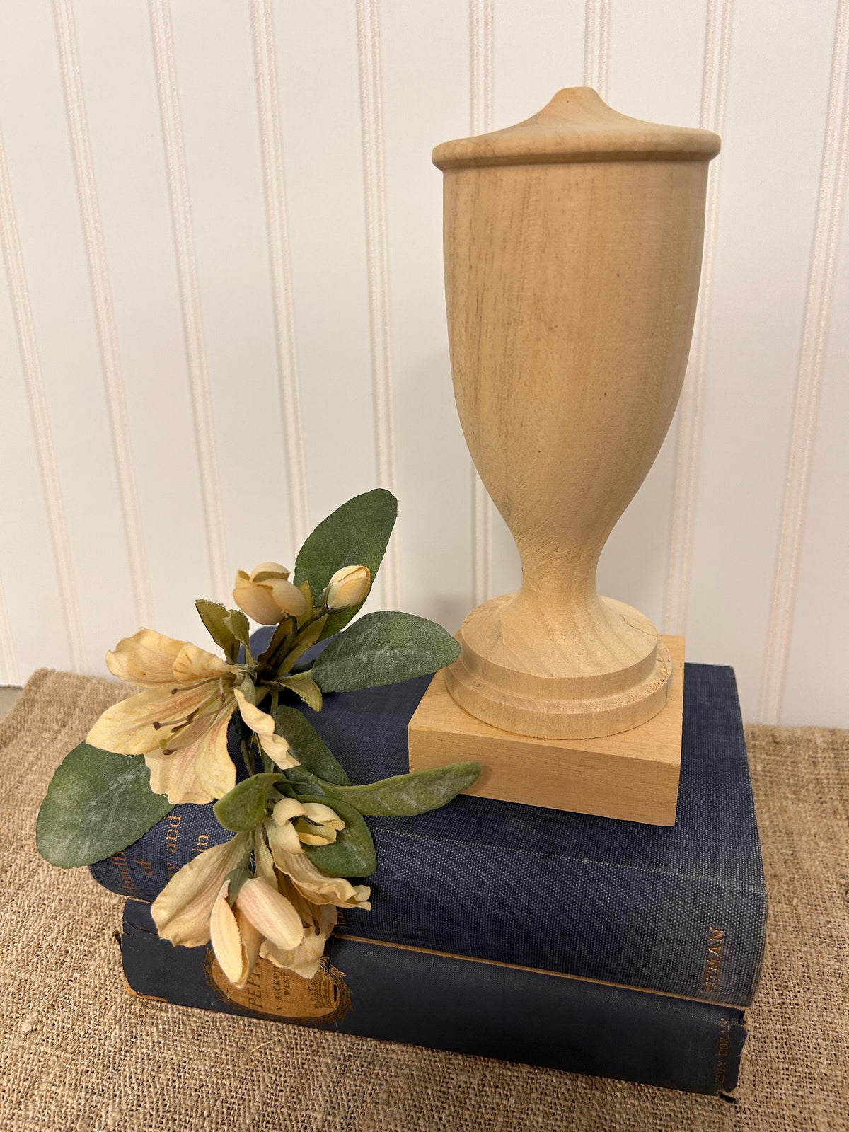 Solid Wood Finial Weathered Look or Raw