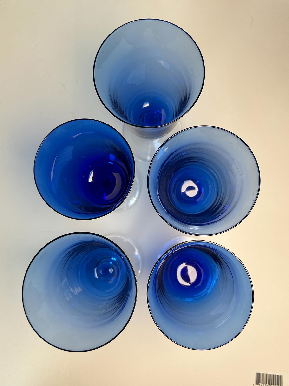 Fostoria Cobalt Blue Glass Water Wine Stemmed Glasses