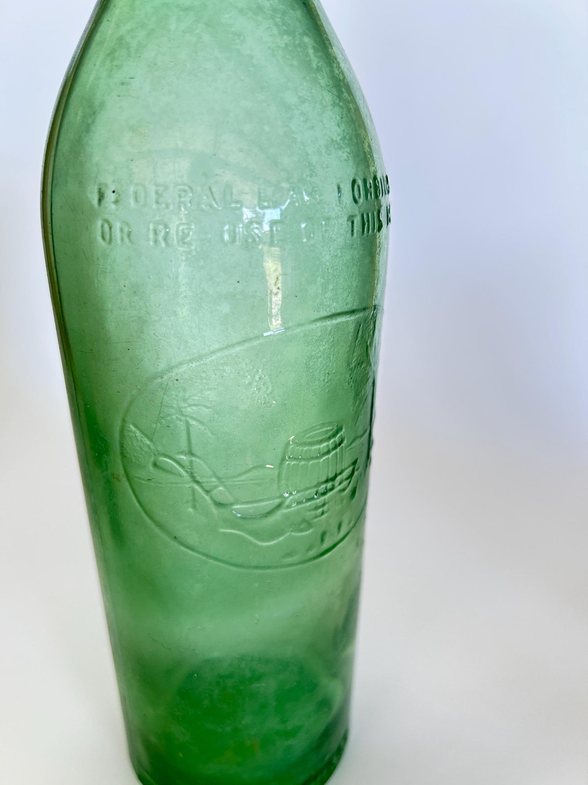 Vintage Bottles Rum Beer Soda Tonic Brown Green Clear