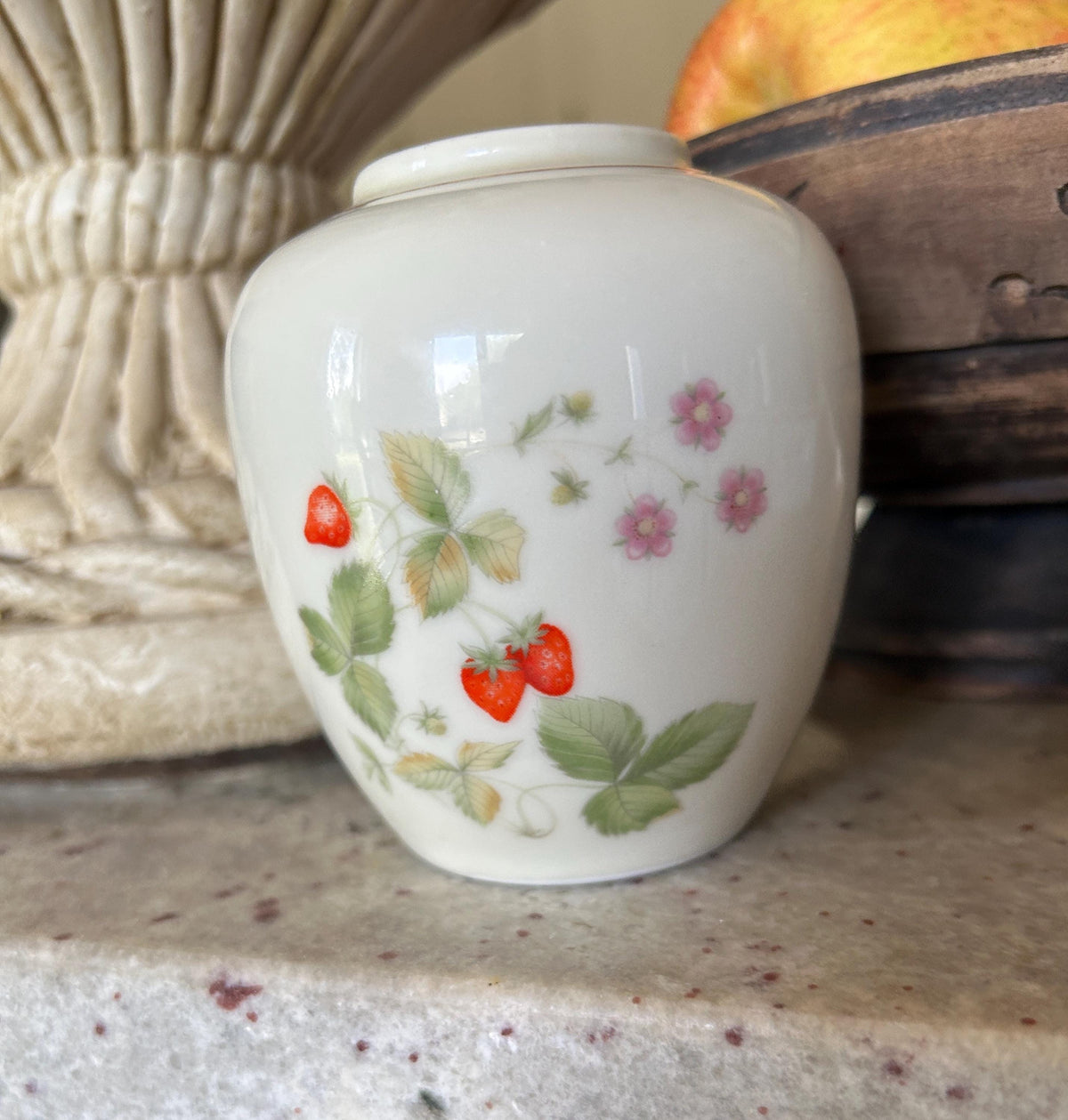 Porcelain China Vase Ginger Jar Strawberry
