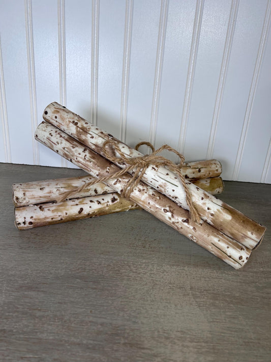 Adorable Faux Birch Logs 12inch Bundle